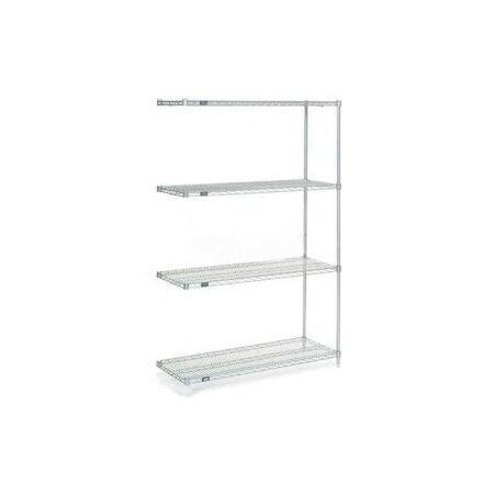 Nexelate    Silver Epoxy Wire Shelving Add-On 24W X 18D X 74H